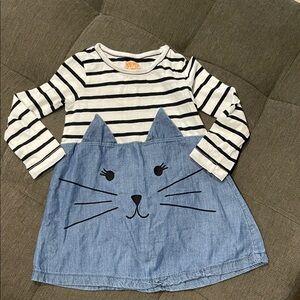 Harper Canyon Striped Cat Face Dress 24 Months